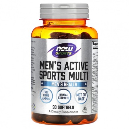 Мужские витамины NOW Men&#039;s Active Sports Multi   (90 softgels)